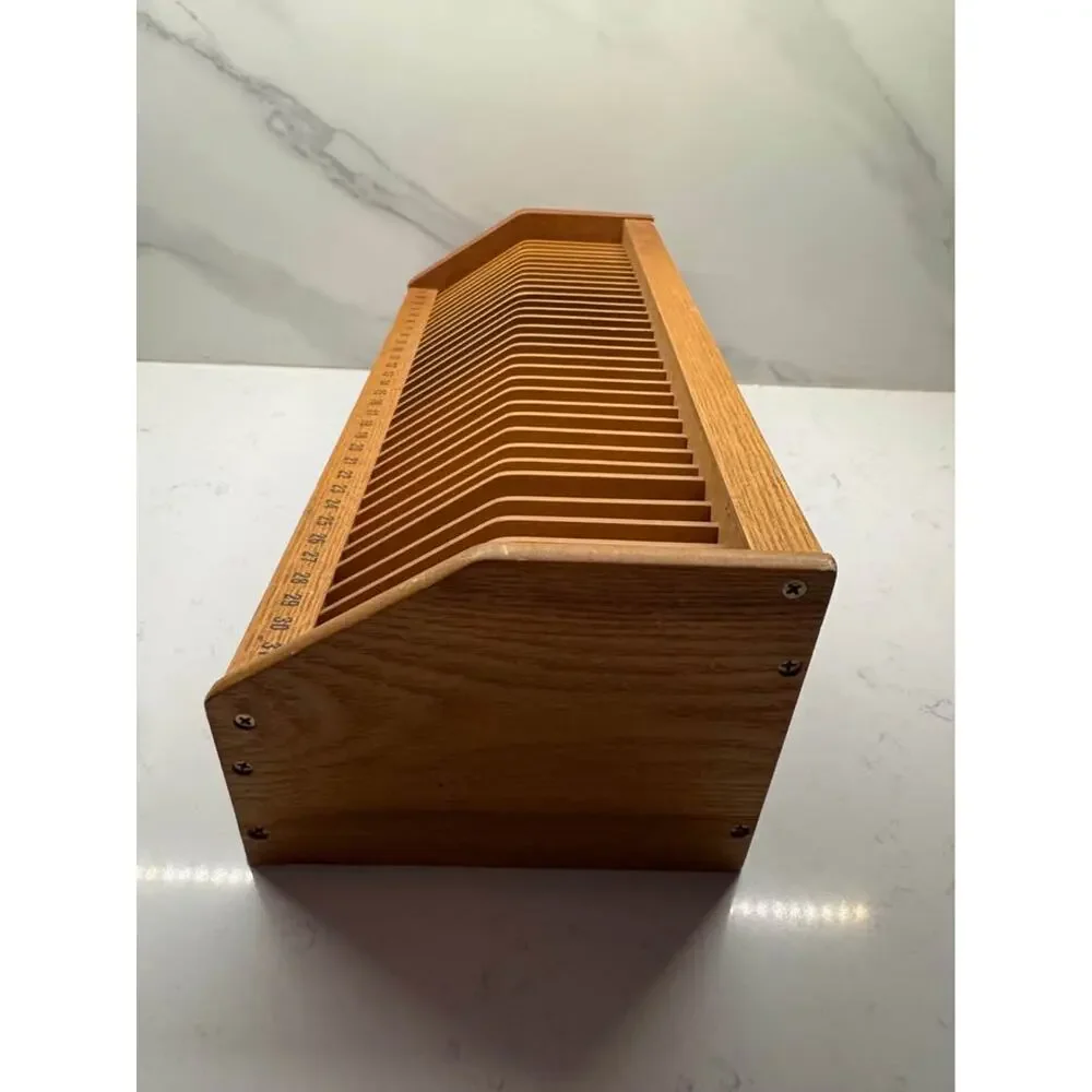 Vintage 31 Day Wood Monthly Bill Letter Sorter Desk Top Organizer